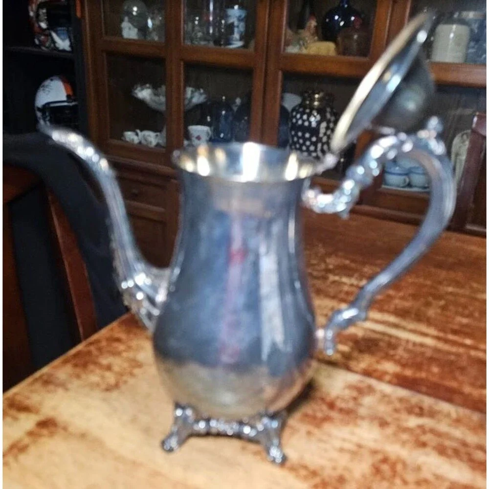 SILVER Vintage Serving Set Tea And Coffee With Creamer and Sugar bowls set
